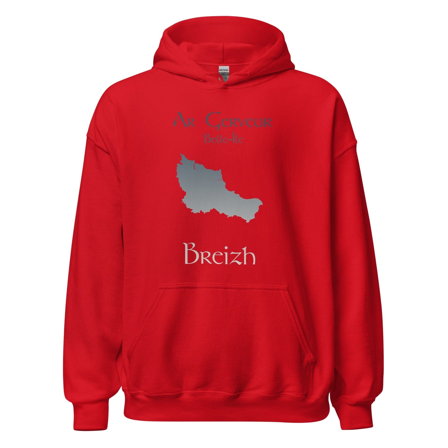 Sweatshirt unisexe à capuche Ar Gerveur Belle-Île sweat-shirt Bevet Breizh Rouge S