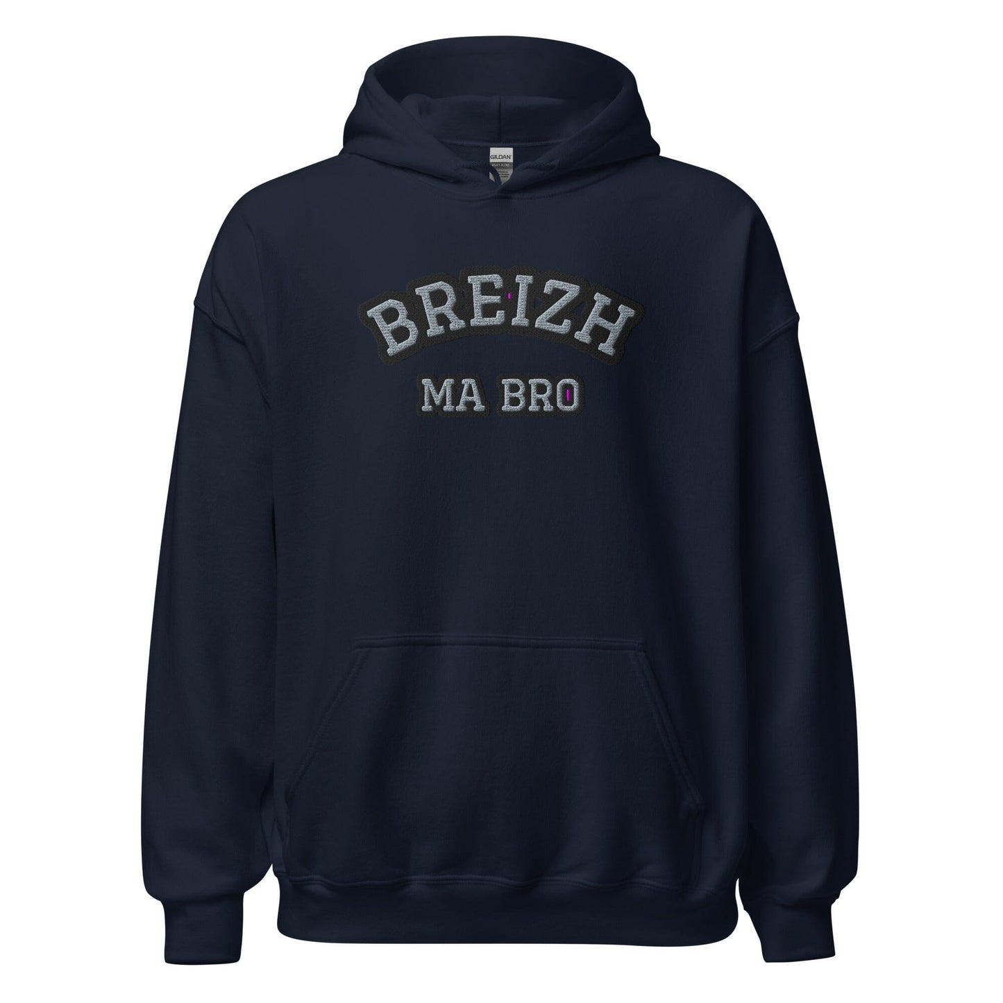 Sweatshirt unisexe à capuche brodé Breizh ma bro sweatshirt Bevet Breizh Bleu Marine S