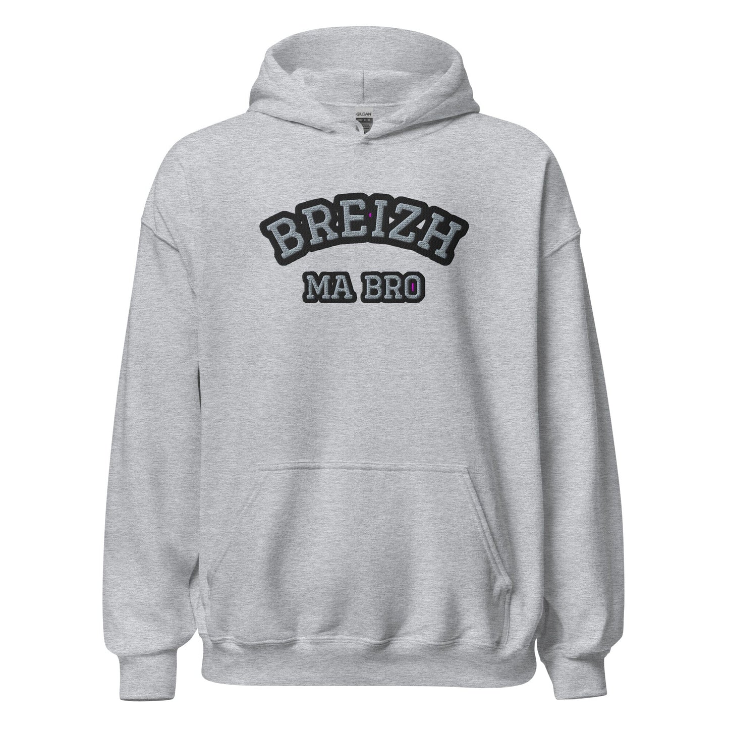 Sweatshirt unisexe à capuche brodé Breizh ma bro sweatshirt Bevet Breizh Gris Sport S