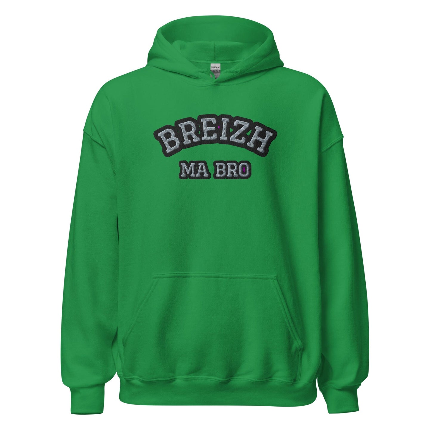 Sweatshirt unisexe à capuche brodé Breizh ma bro sweatshirt Bevet Breizh Vert menthe S