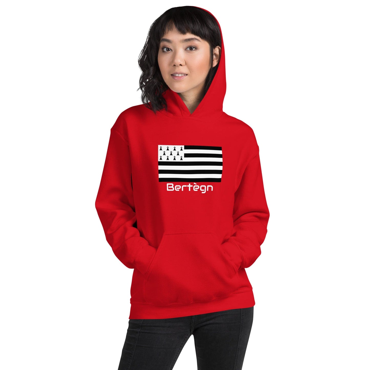 Sweatshirt unisexe à capuche Gwenn Ha Du Bertègn sweat-shirt Bevet Breizh