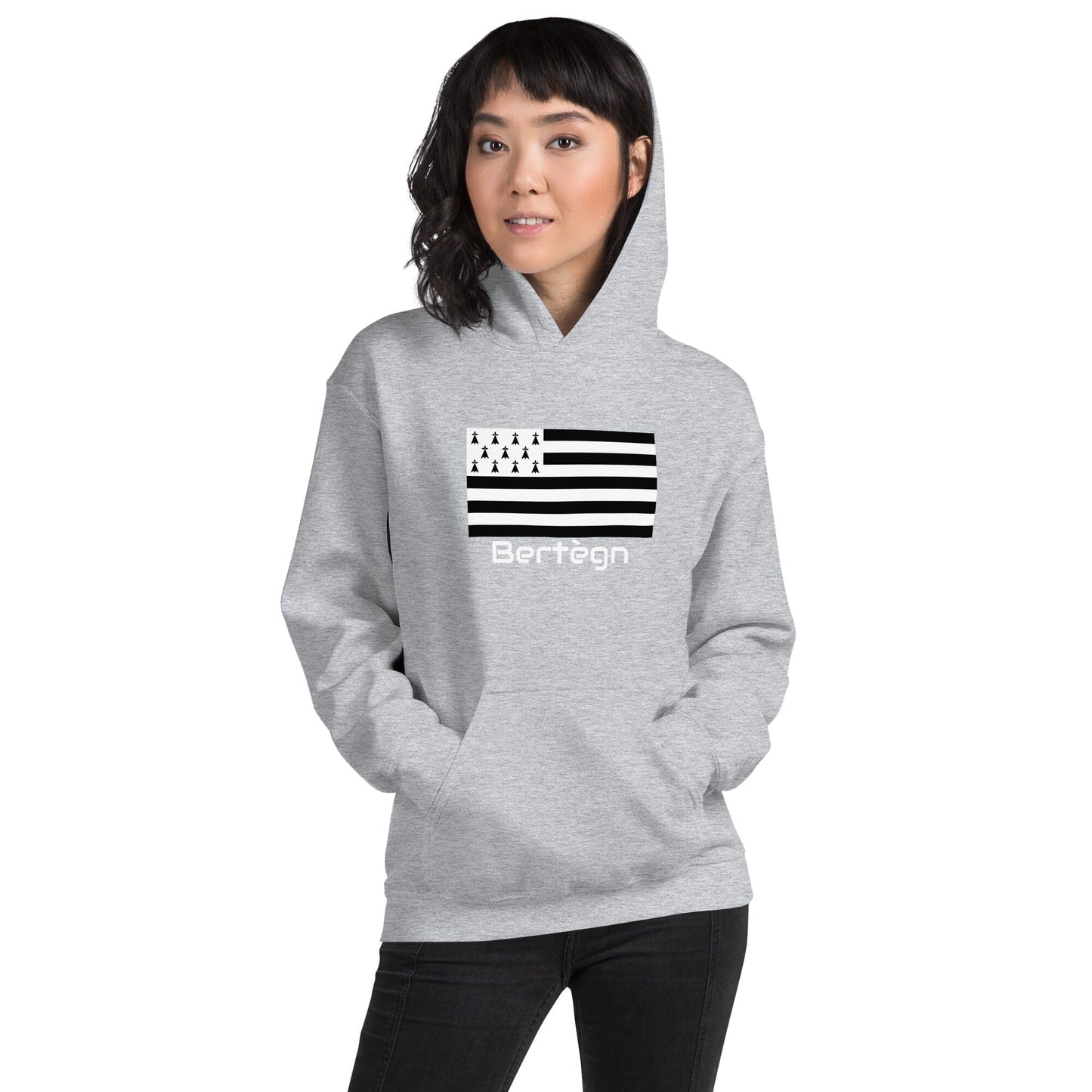 Sweatshirt unisexe à capuche Gwenn Ha Du Bertègn sweat-shirt Bevet Breizh