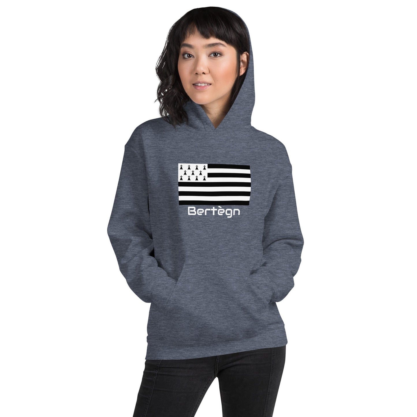 Sweatshirt unisexe à capuche Gwenn Ha Du Bertègn sweat-shirt Bevet Breizh