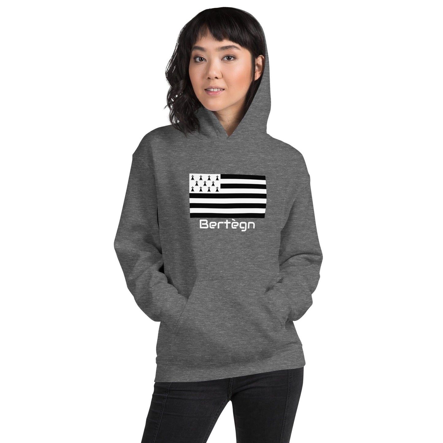 Sweatshirt unisexe à capuche Gwenn Ha Du Bertègn sweat-shirt Bevet Breizh