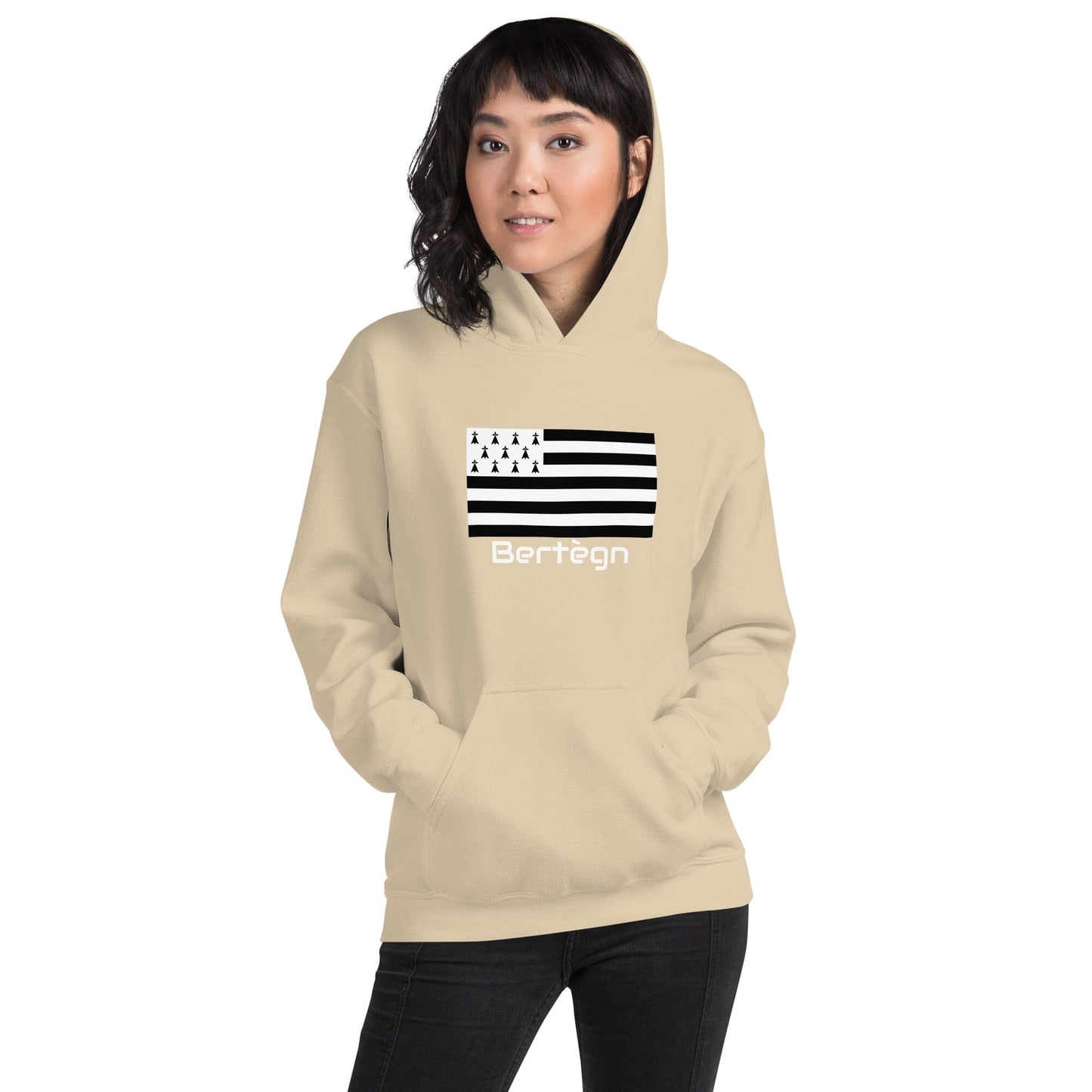 Sweatshirt unisexe à capuche Gwenn Ha Du Bertègn sweat-shirt Bevet Breizh