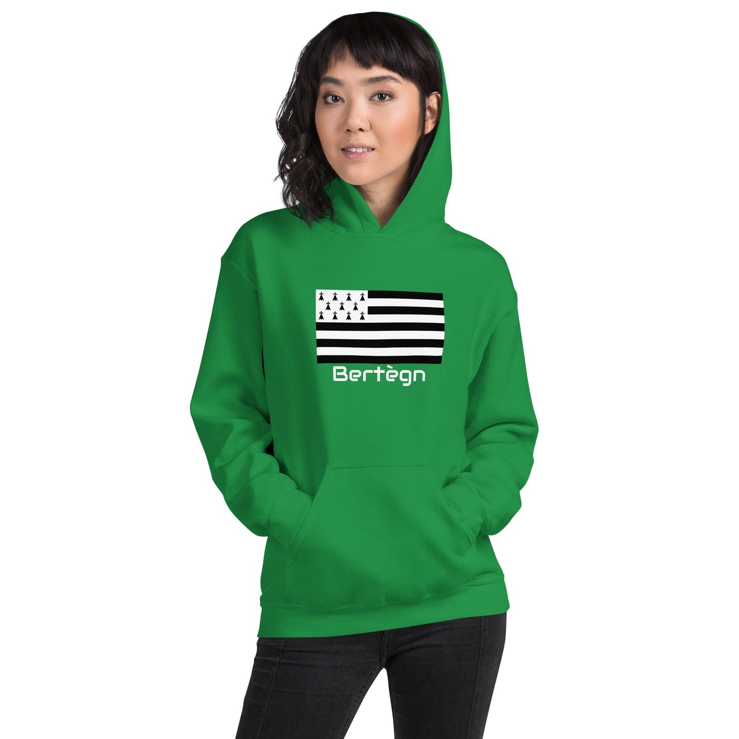 Sweatshirt unisexe à capuche Gwenn Ha Du Bertègn sweat-shirt Bevet Breizh