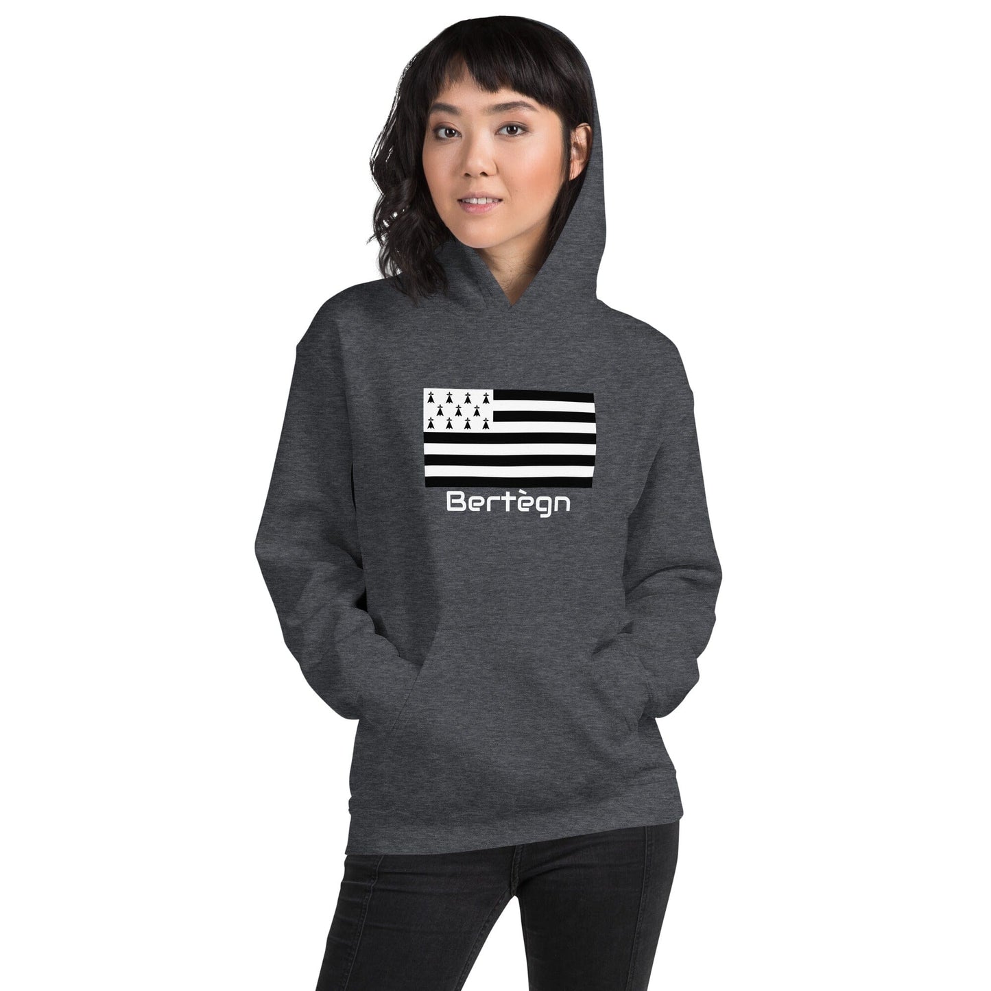 Sweatshirt unisexe à capuche Gwenn Ha Du Bertègn sweat-shirt Bevet Breizh