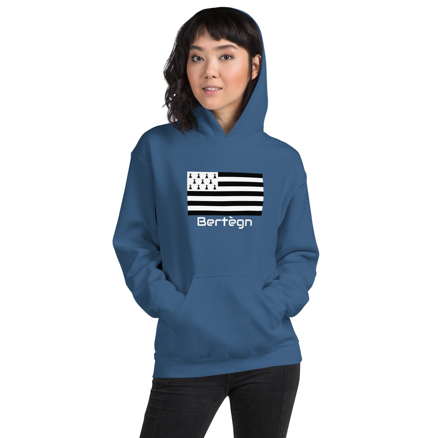 Sweatshirt unisexe à capuche Gwenn Ha Du Bertègn sweat-shirt Bevet Breizh