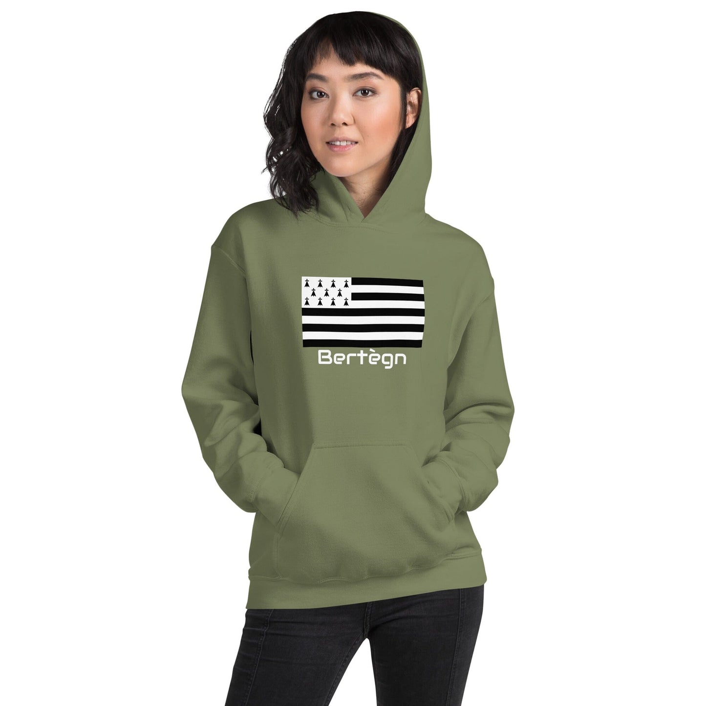 Sweatshirt unisexe à capuche Gwenn Ha Du Bertègn sweat-shirt Bevet Breizh