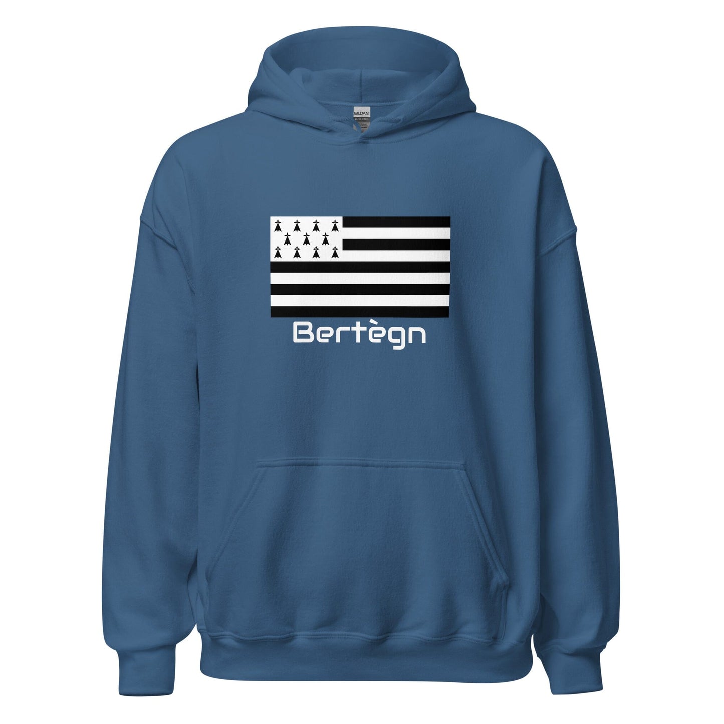 Sweatshirt unisexe à capuche Gwenn Ha Du Bertègn sweat-shirt Bevet Breizh Bleu Indigo S