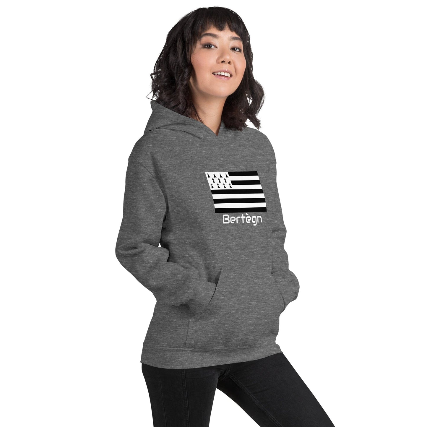 Sweatshirt unisexe à capuche Gwenn Ha Du Bertègn sweat-shirt Bevet Breizh Graphite Heather S