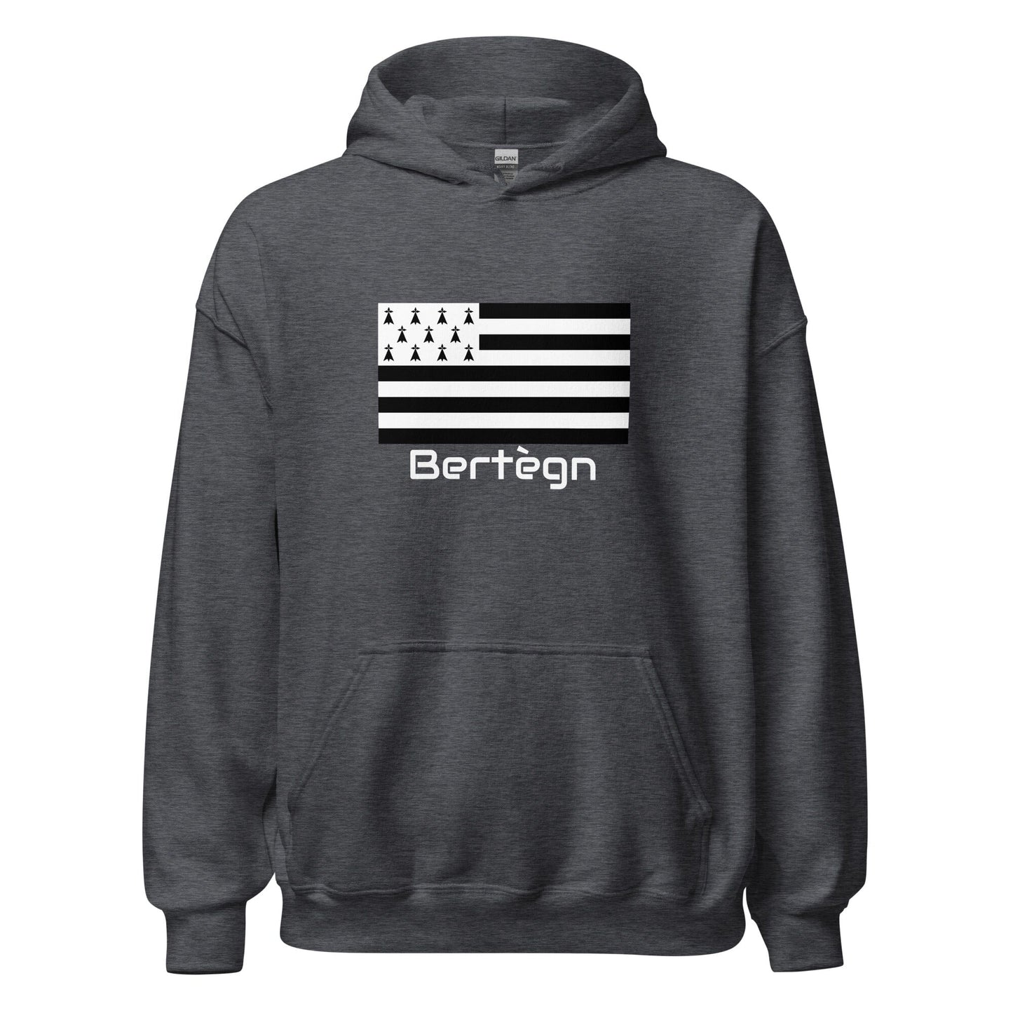 Sweatshirt unisexe à capuche Gwenn Ha Du Bertègn sweat-shirt Bevet Breizh Gris Foncé Chiné S