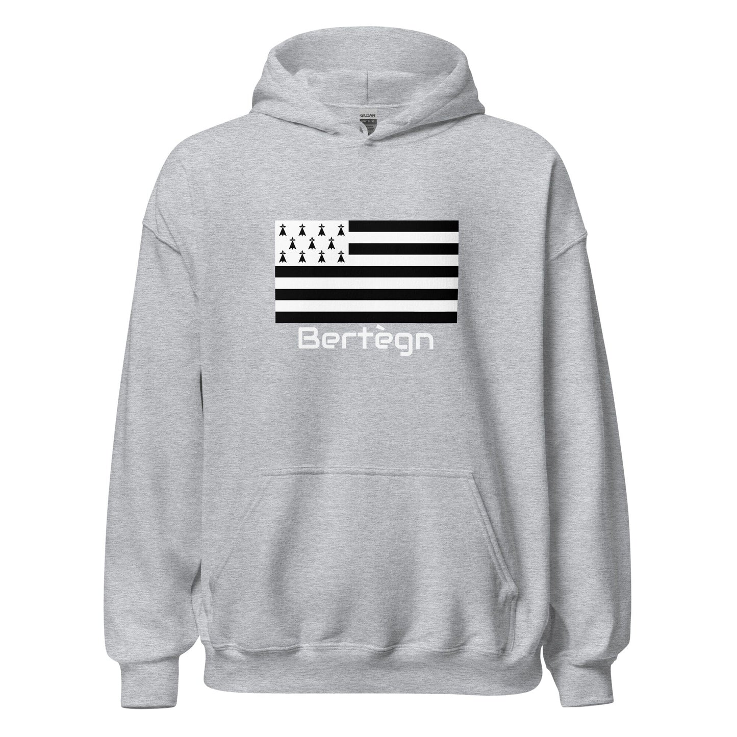 Sweatshirt unisexe à capuche Gwenn Ha Du Bertègn sweat-shirt Bevet Breizh Gris Sport S