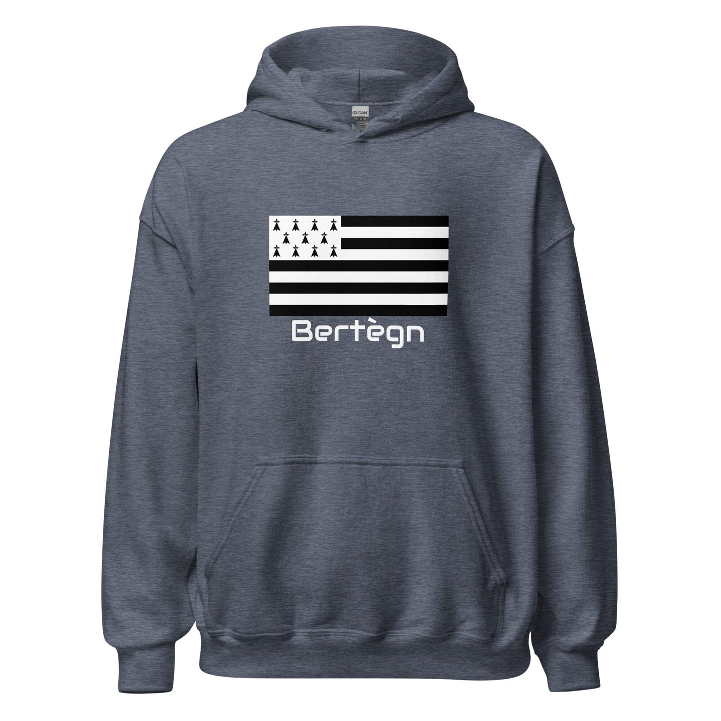 Sweatshirt unisexe à capuche Gwenn Ha Du Bertègn sweat-shirt Bevet Breizh Heather Sport Dark Navy S