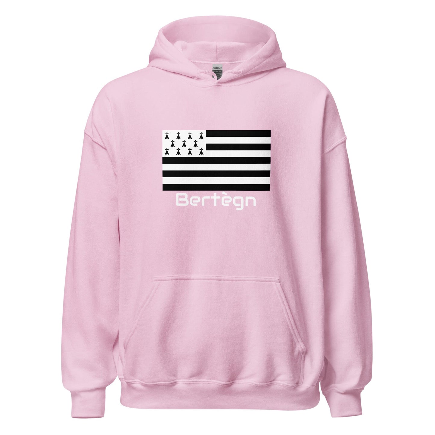 Sweatshirt unisexe à capuche Gwenn Ha Du Bertègn sweat-shirt Bevet Breizh Rose Clair S