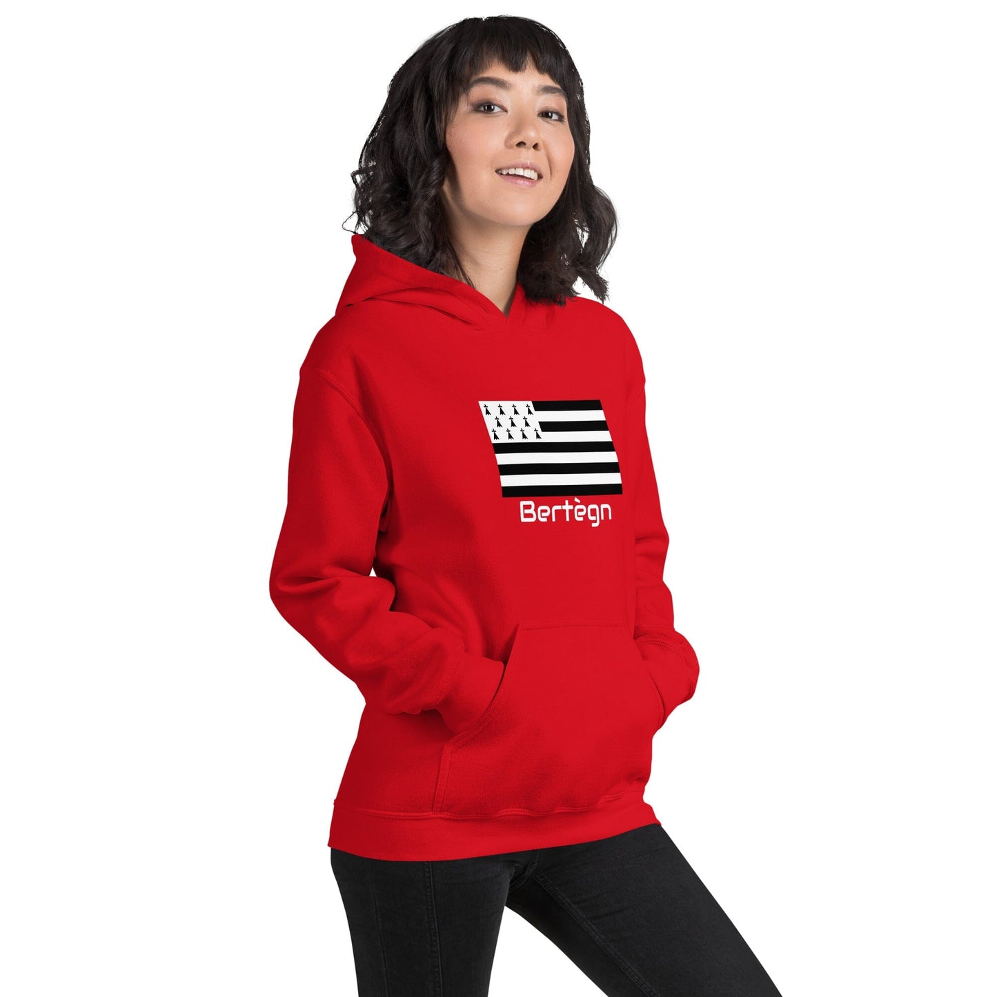 Sweatshirt unisexe à capuche Gwenn Ha Du Bertègn sweat-shirt Bevet Breizh Rouge S