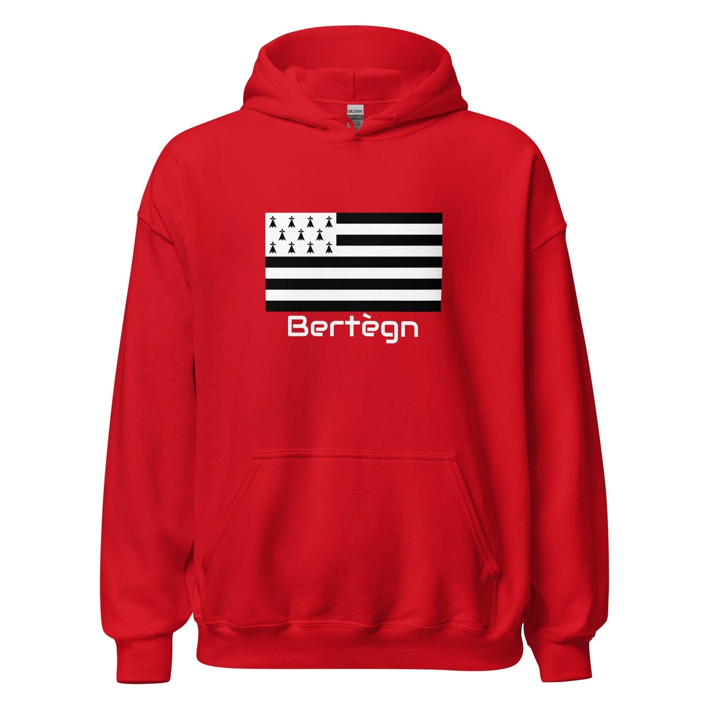 Sweatshirt unisexe à capuche Gwenn Ha Du Bertègn sweat-shirt Bevet Breizh Rouge S