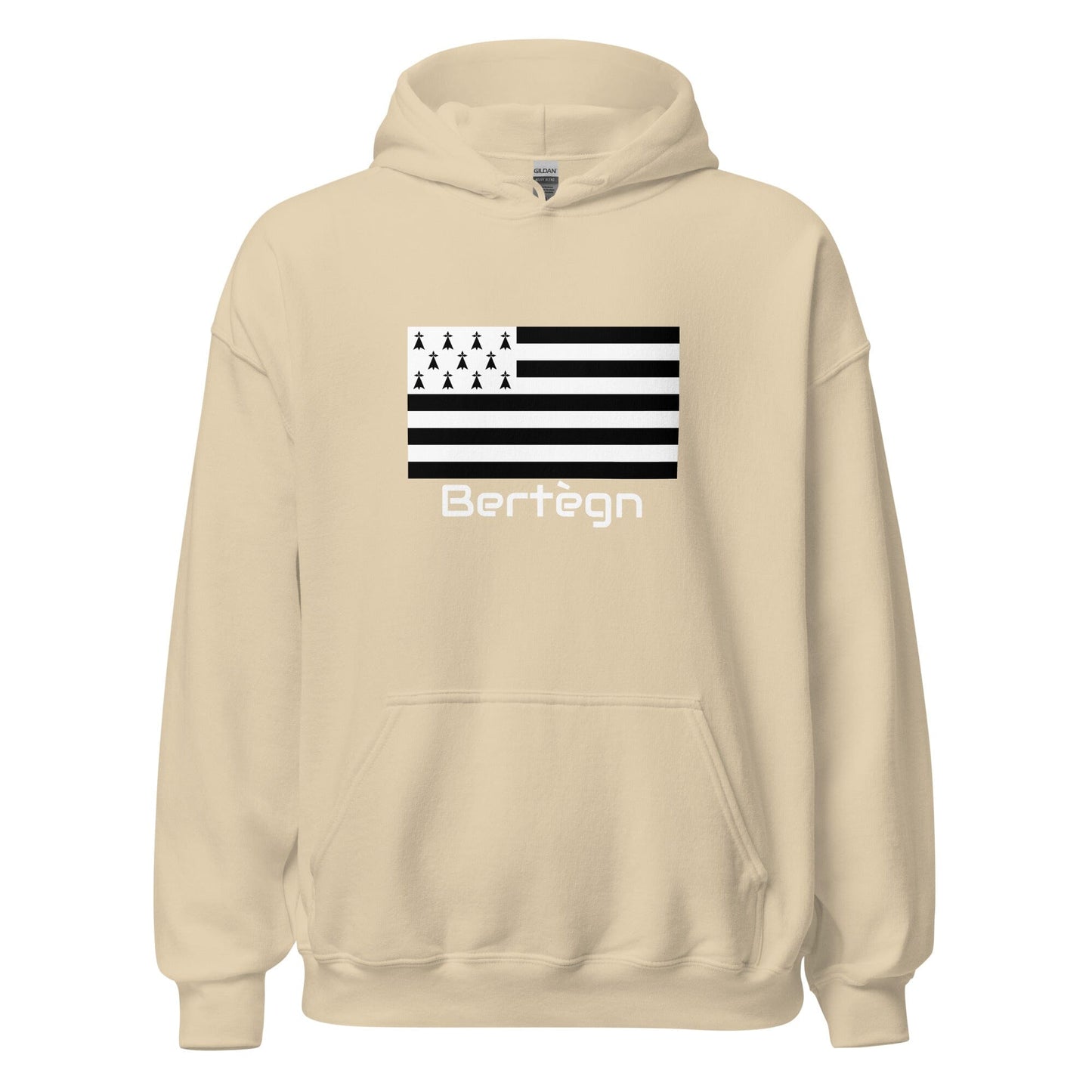 Sweatshirt unisexe à capuche Gwenn Ha Du Bertègn sweat-shirt Bevet Breizh Sable S