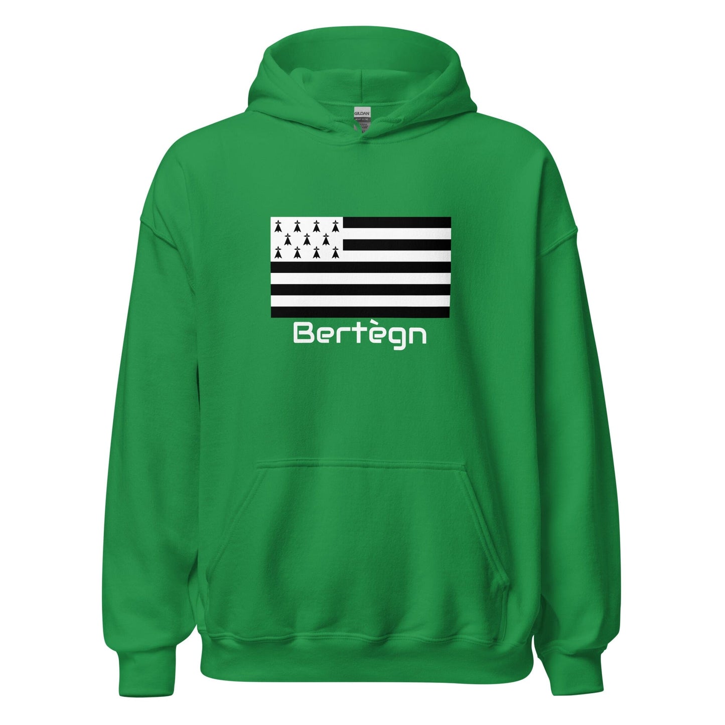 Sweatshirt unisexe à capuche Gwenn Ha Du Bertègn sweat-shirt Bevet Breizh Vert menthe S