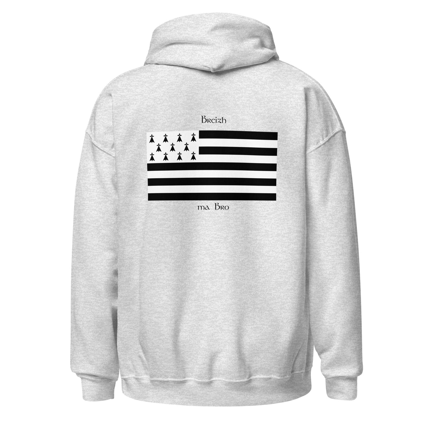Sweatshirt unisexe à capuche Gwenn ha du Breizh ma bro sweatshirt Bevet Breizh