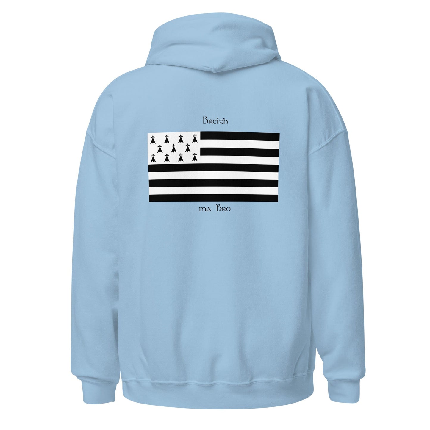 Sweatshirt unisexe à capuche Gwenn ha du Breizh ma bro sweatshirt Bevet Breizh