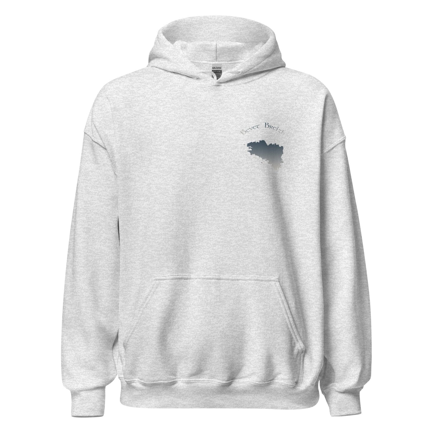 Sweatshirt unisexe à capuche Gwenn ha du Breizh ma bro sweatshirt Bevet Breizh Gris Pinchard S
