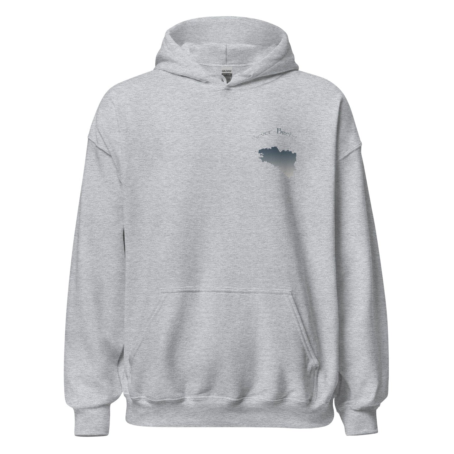 Sweatshirt unisexe à capuche Gwenn ha du Breizh ma bro sweatshirt Bevet Breizh Gris Sport S