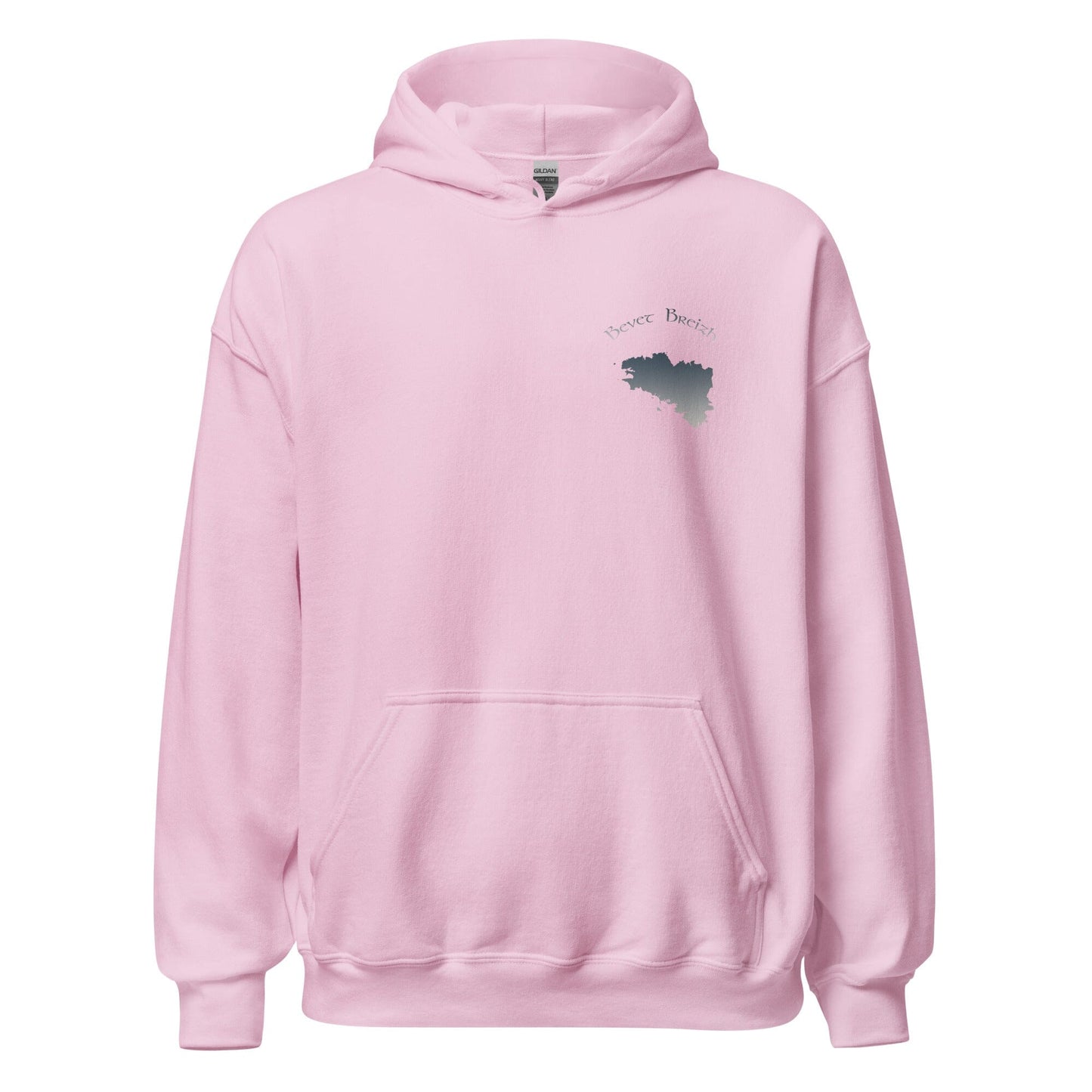 Sweatshirt unisexe à capuche Gwenn ha du Breizh ma bro sweatshirt Bevet Breizh Rose Clair S