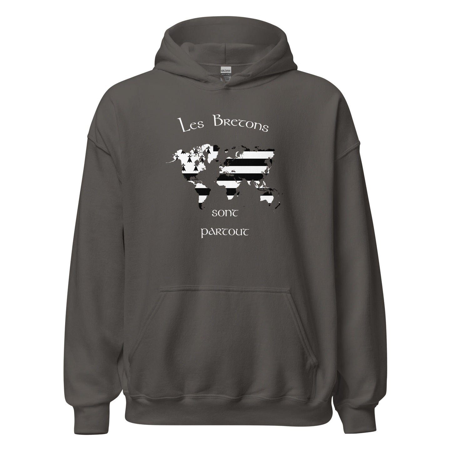 Sweatshirt unisexe à capuche Les Bretons sont partout sweatshirt Bevet Breizh Anthracite S