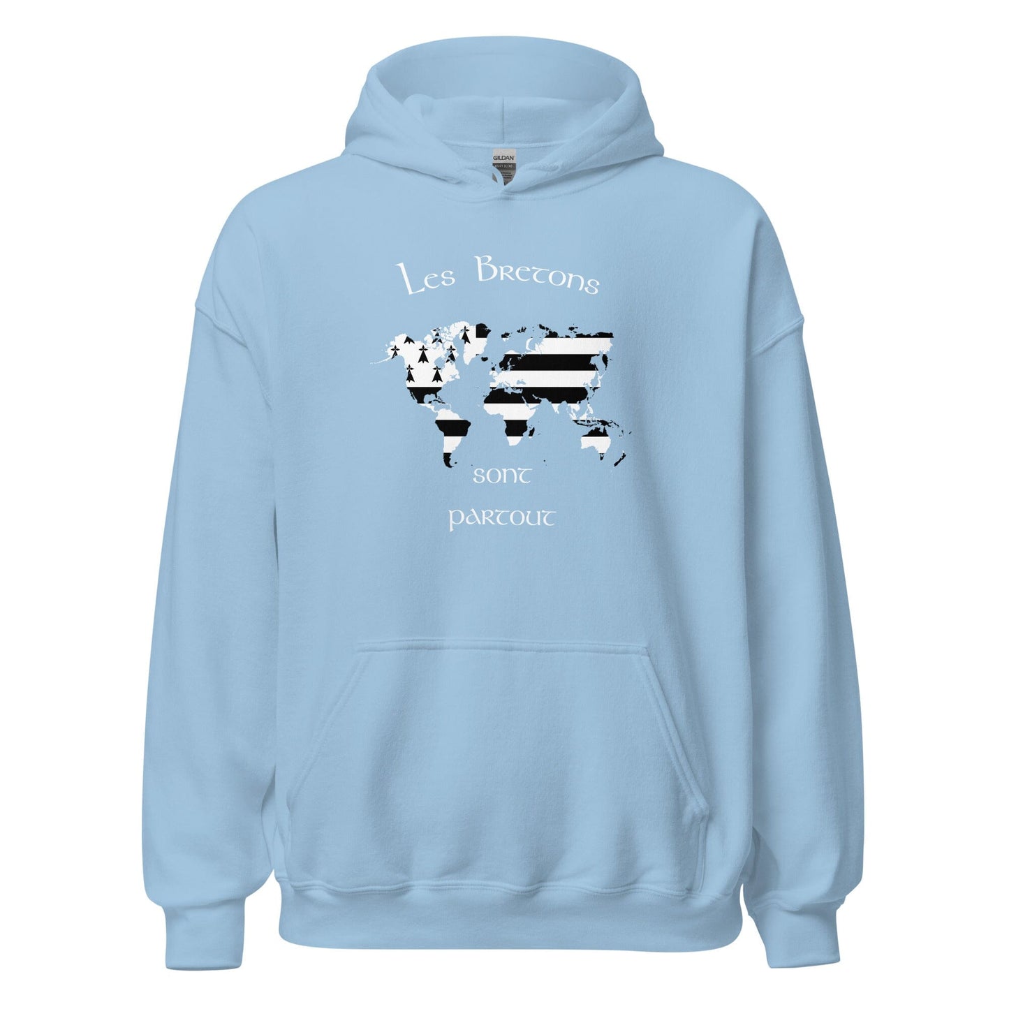 Sweatshirt unisexe à capuche Les Bretons sont partout sweatshirt Bevet Breizh Bleu Clair S