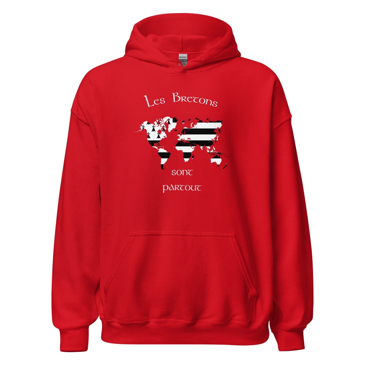 Sweatshirt unisexe à capuche Les Bretons sont partout sweatshirt Bevet Breizh Rouge S