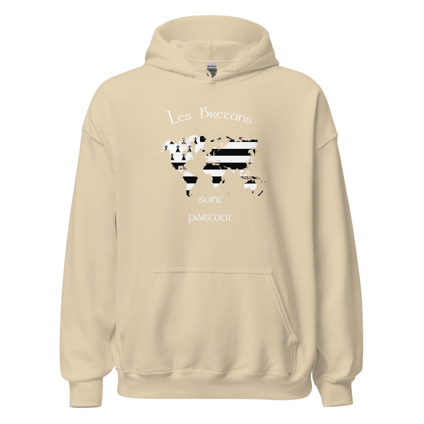 Sweatshirt unisexe à capuche Les Bretons sont partout sweatshirt Bevet Breizh Sable S