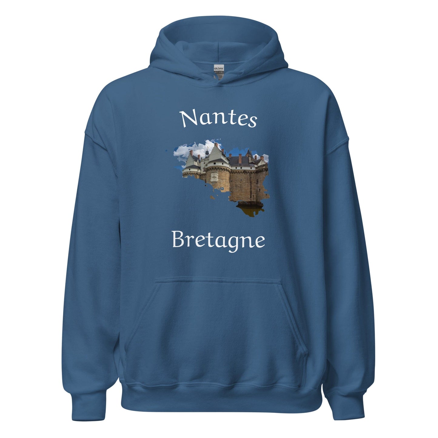 Sweatshirt unisexe à capuche Nantes Bretagne sweat-shirt Bevet Breizh Bleu Indigo S