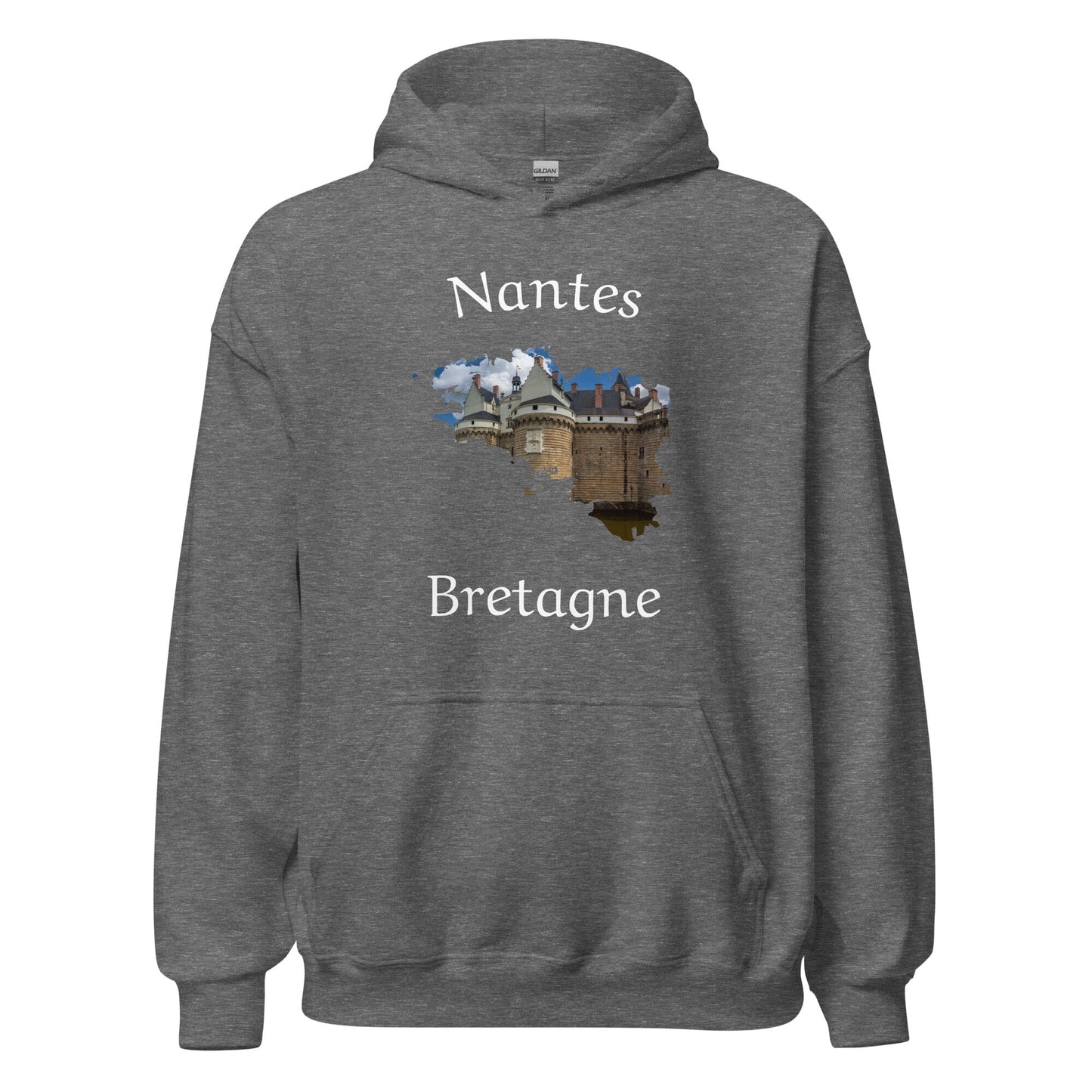Sweatshirt unisexe à capuche Nantes Bretagne sweat-shirt Bevet Breizh Graphite Heather S