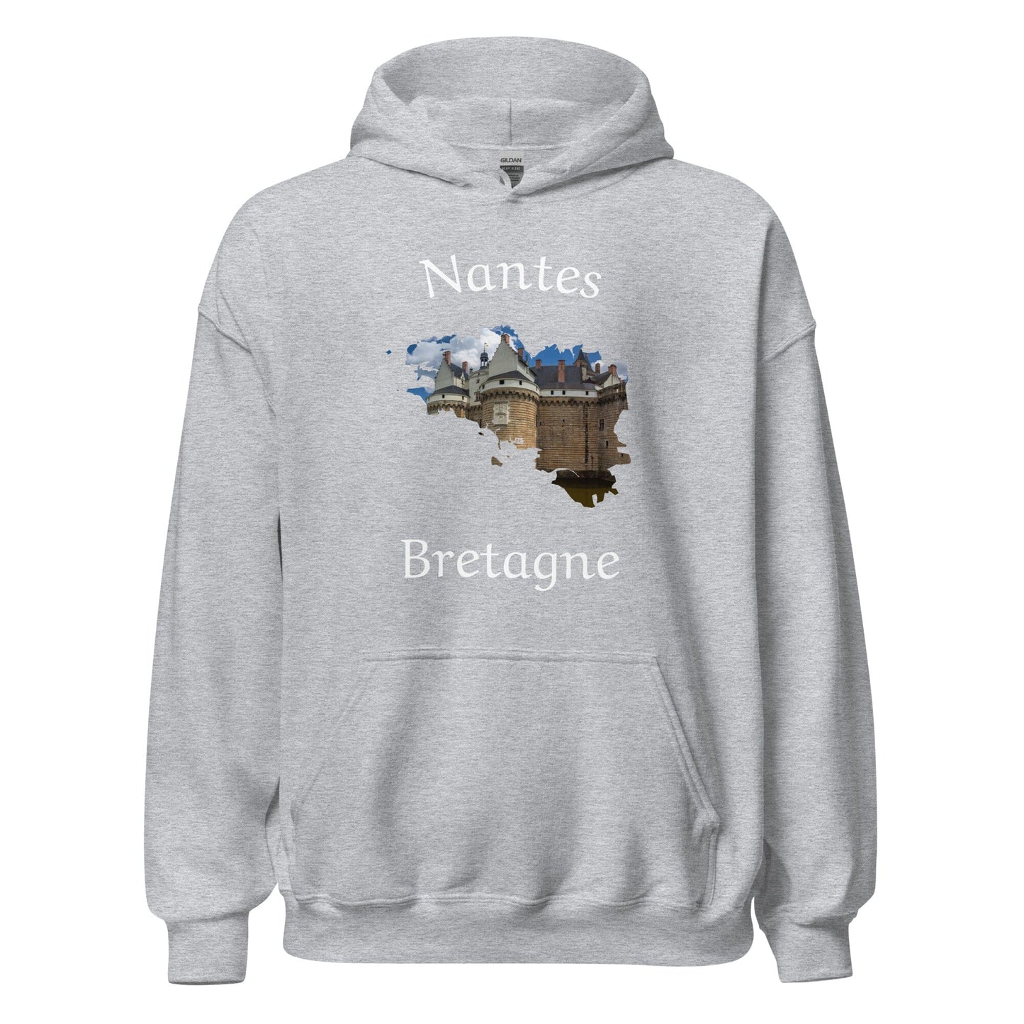 Sweatshirt unisexe à capuche Nantes Bretagne sweat-shirt Bevet Breizh Gris Sport S