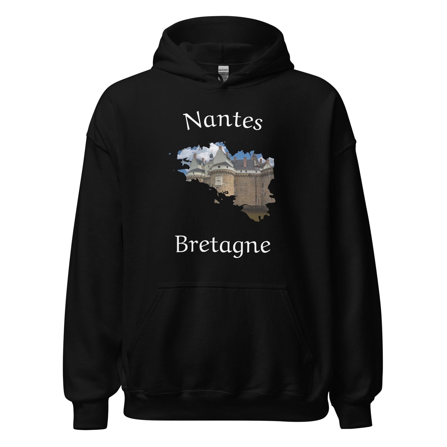 Sweatshirt unisexe à capuche Nantes Bretagne sweat-shirt Bevet Breizh Noir S