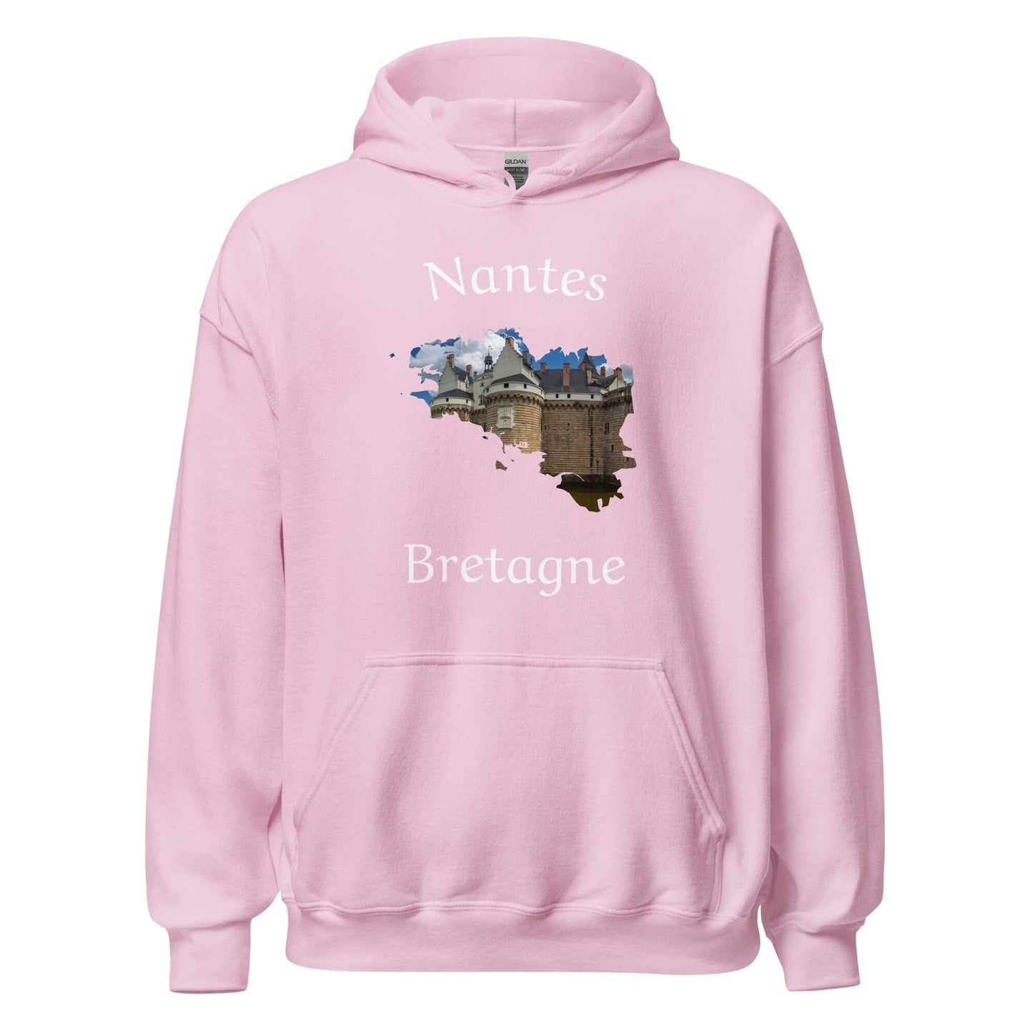 Sweatshirt unisexe à capuche Nantes Bretagne sweat-shirt Bevet Breizh Rose Clair S