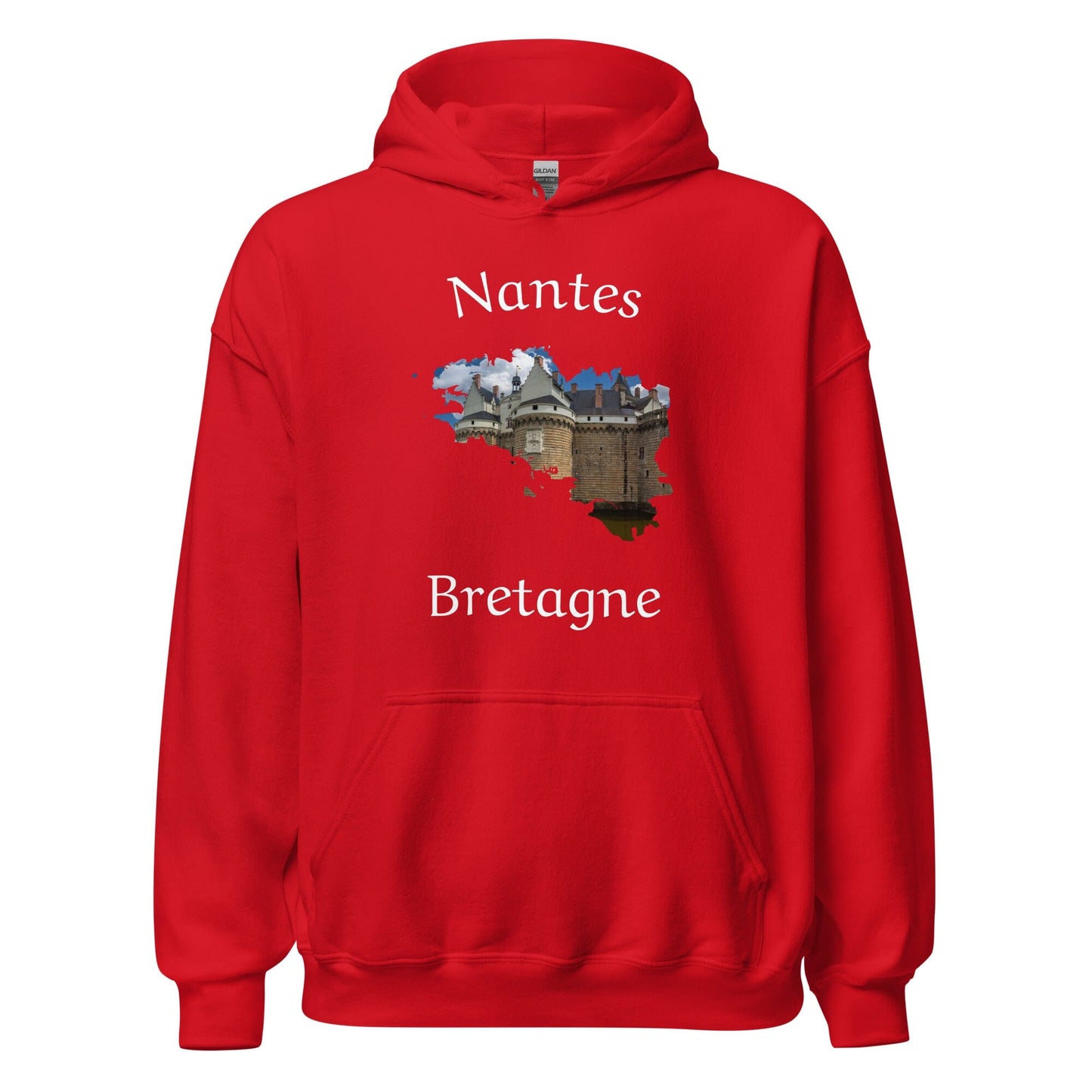 Sweatshirt unisexe à capuche Nantes Bretagne sweat-shirt Bevet Breizh Rouge S