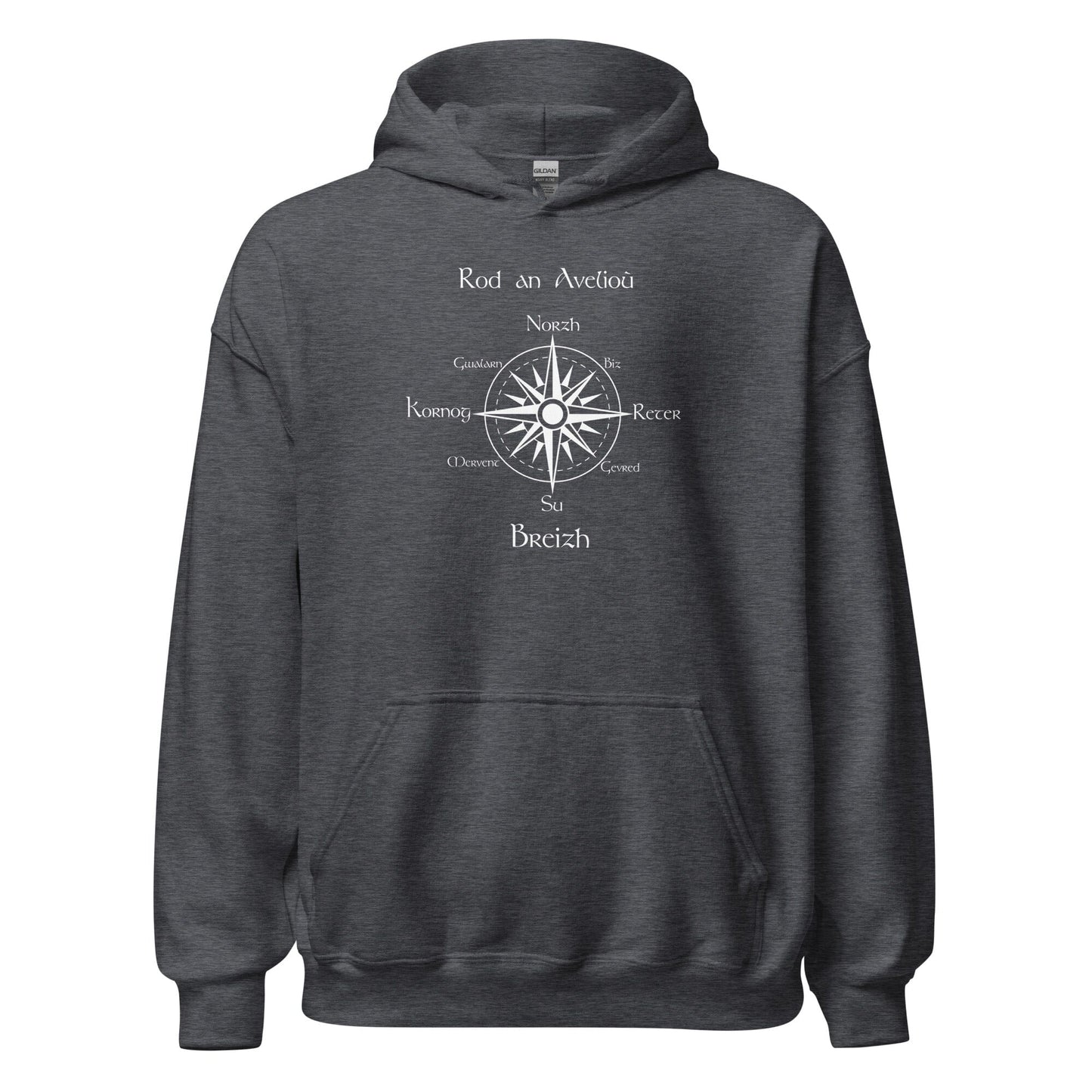 Sweatshirt unisexe à capuche rod an avelioù sweat-shirt Bevet Breizh Gris Foncé Chiné S