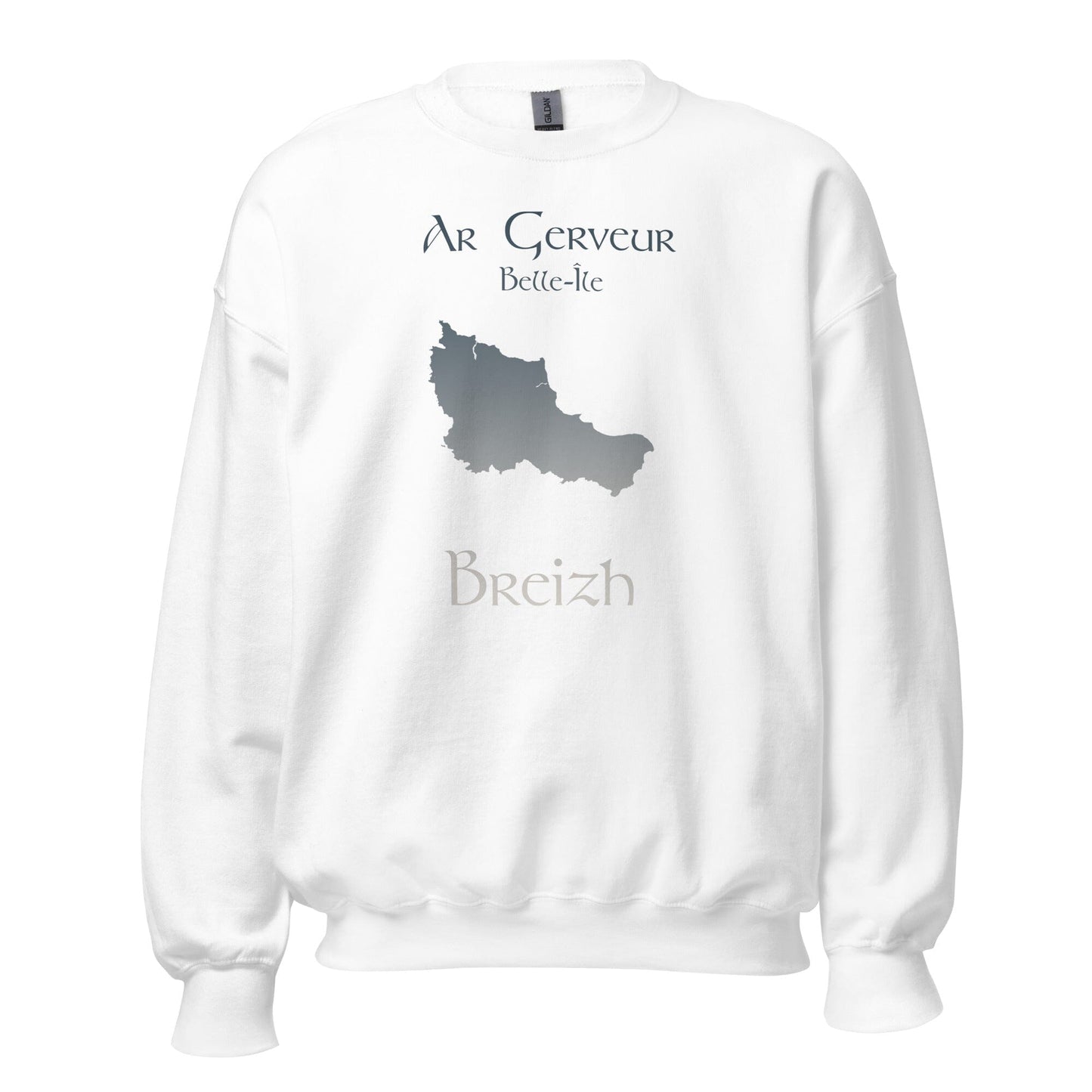 Sweatshirt Unisexe à Col Rond Ar Gerveur Belle-île sweat-shirt Bevet Breizh Blanc S