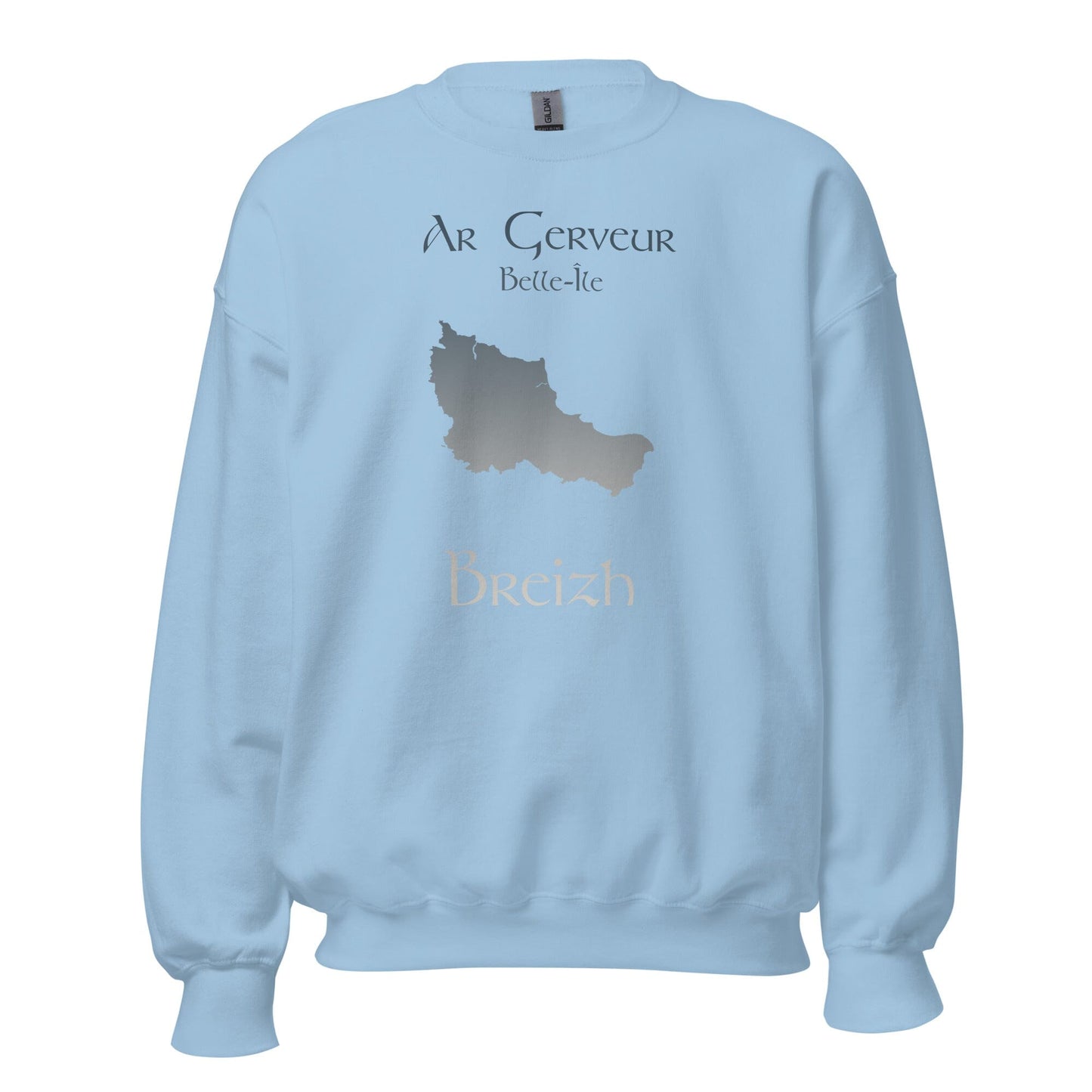 Sweatshirt Unisexe à Col Rond Ar Gerveur Belle-île sweat-shirt Bevet Breizh Bleu Clair S