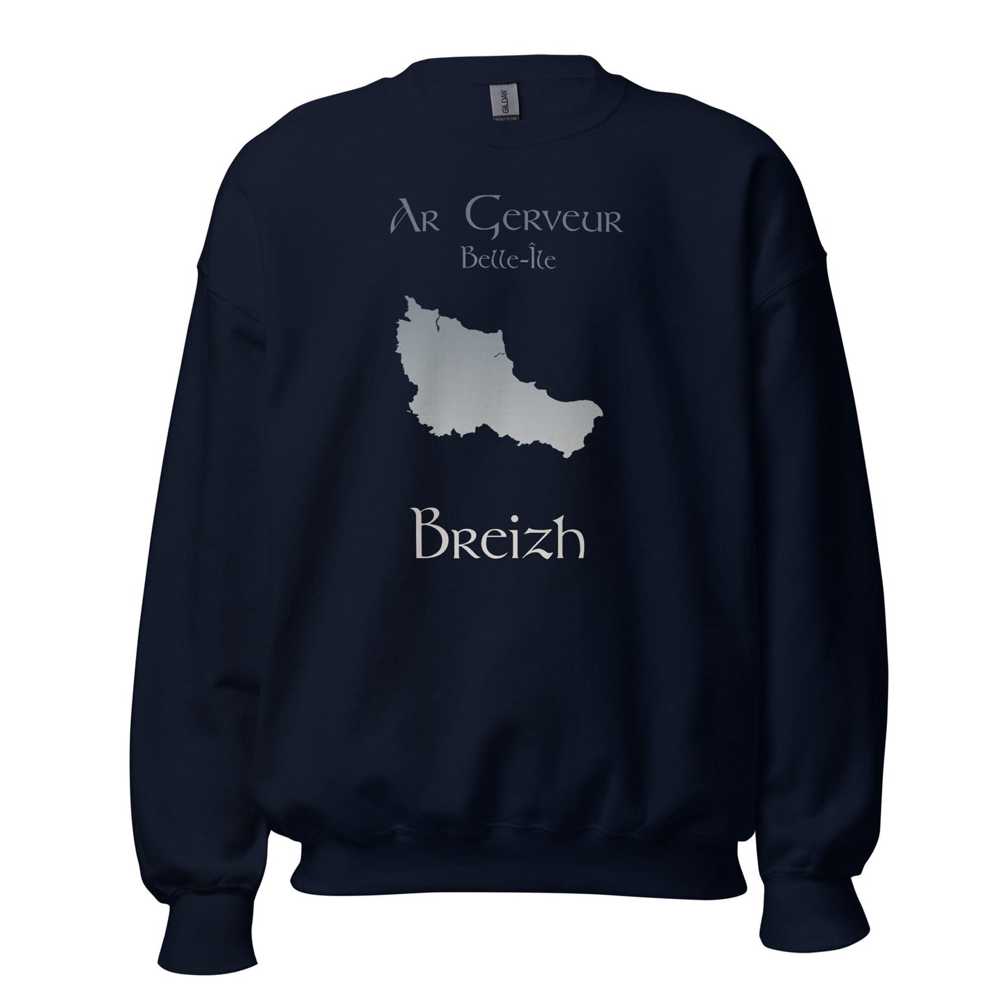Sweatshirt Unisexe à Col Rond Ar Gerveur Belle-île sweat-shirt Bevet Breizh Bleu Marine S