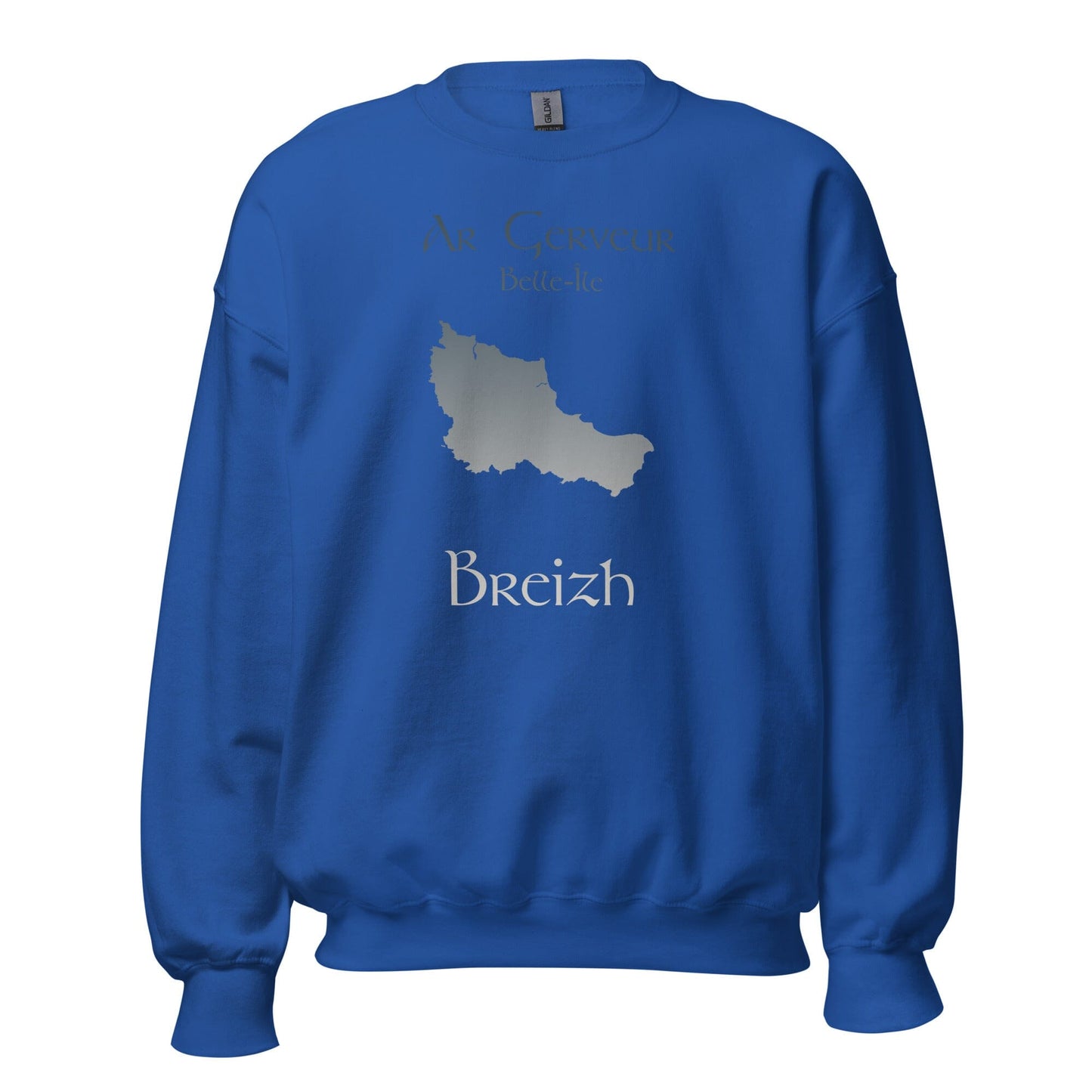Sweatshirt Unisexe à Col Rond Ar Gerveur Belle-île sweat-shirt Bevet Breizh Bleu Roi S