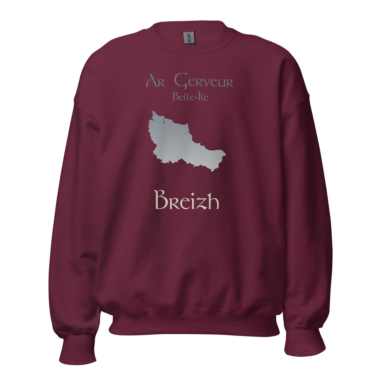 Sweatshirt Unisexe à Col Rond Ar Gerveur Belle-île sweat-shirt Bevet Breizh Bordeaux S