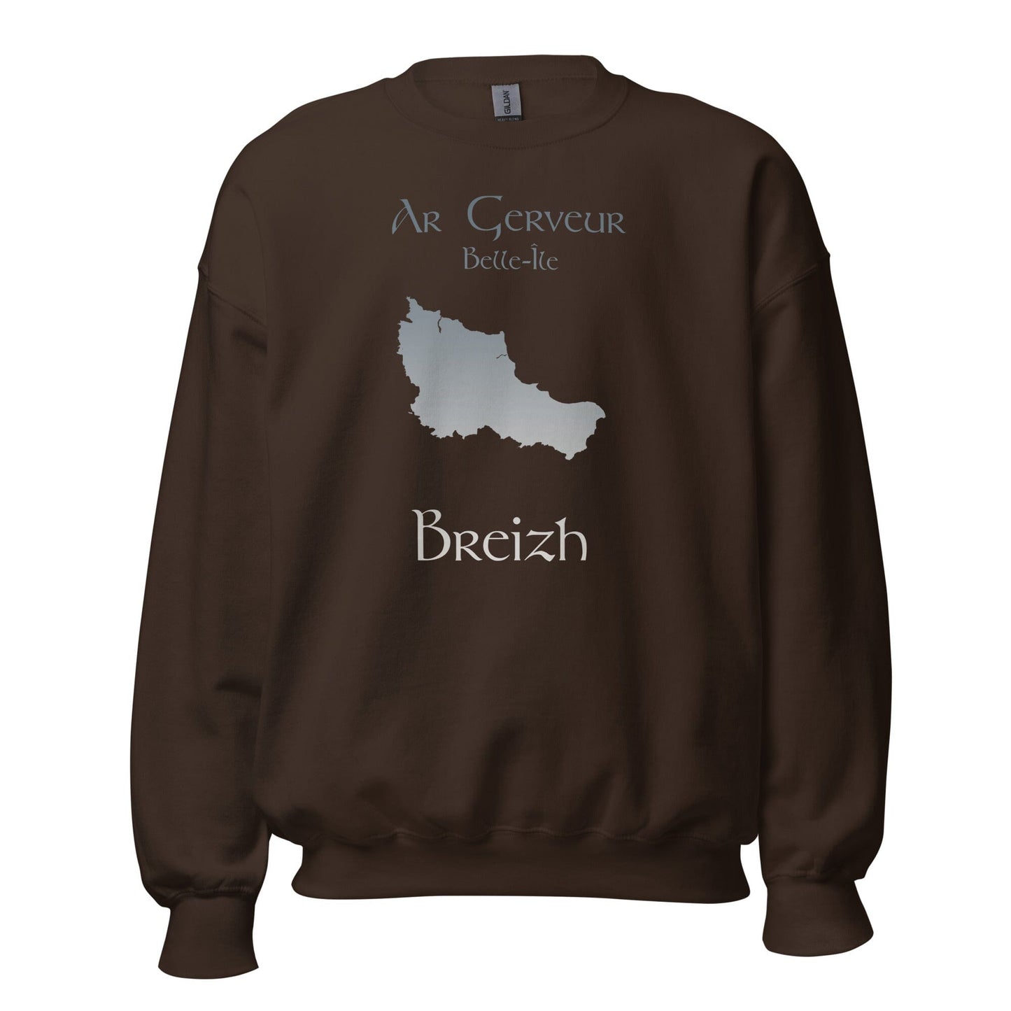 Sweatshirt Unisexe à Col Rond Ar Gerveur Belle-île sweat-shirt Bevet Breizh Chocolat Noir S