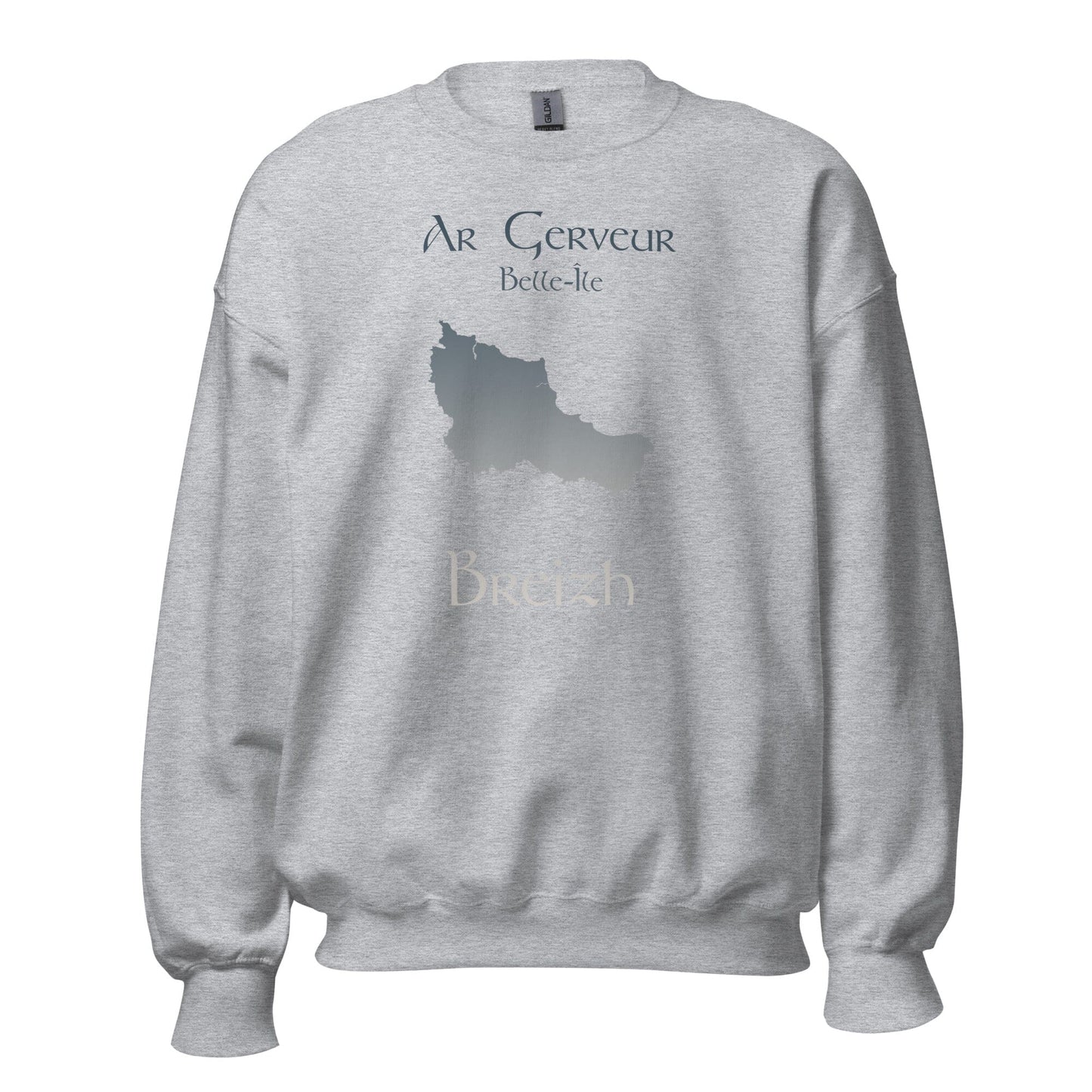 Sweatshirt Unisexe à Col Rond Ar Gerveur Belle-île sweat-shirt Bevet Breizh Gris Sport S