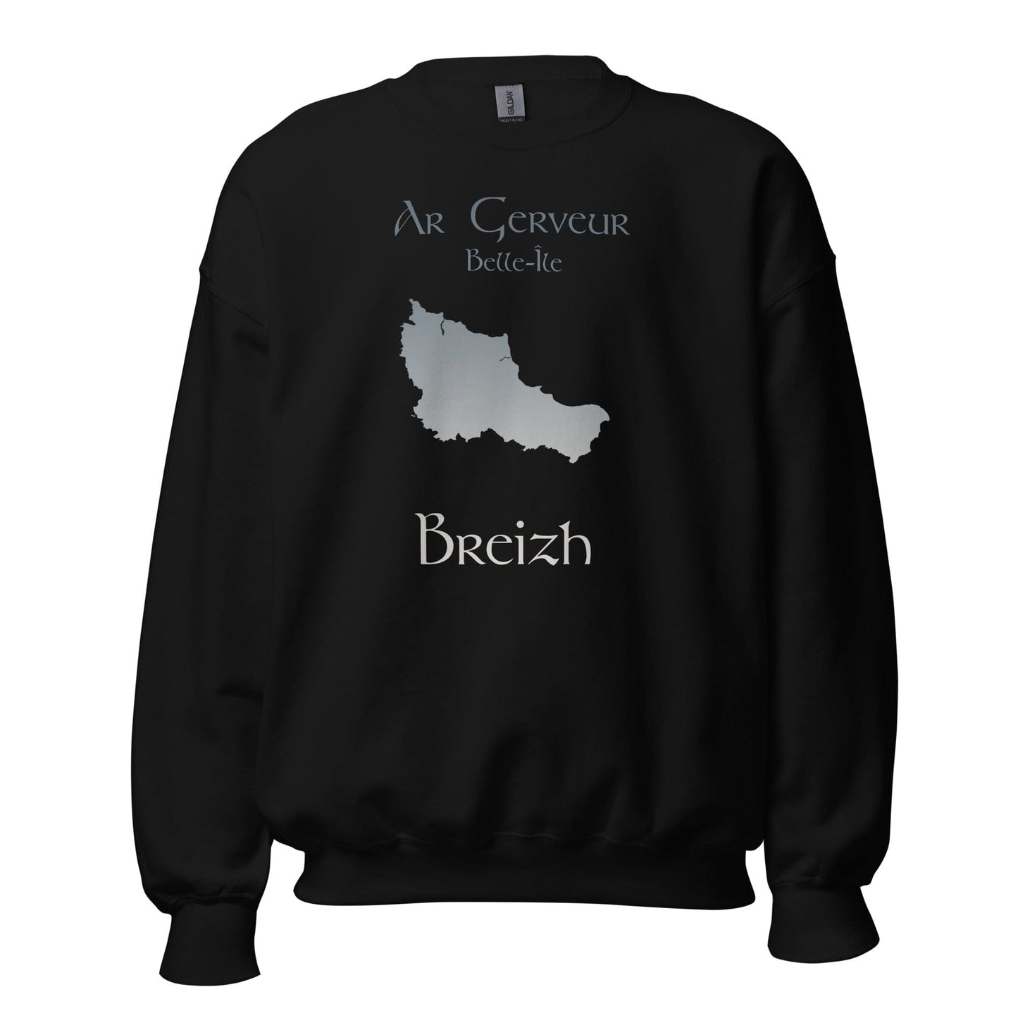 Sweatshirt Unisexe à Col Rond Ar Gerveur Belle-île sweat-shirt Bevet Breizh Noir S