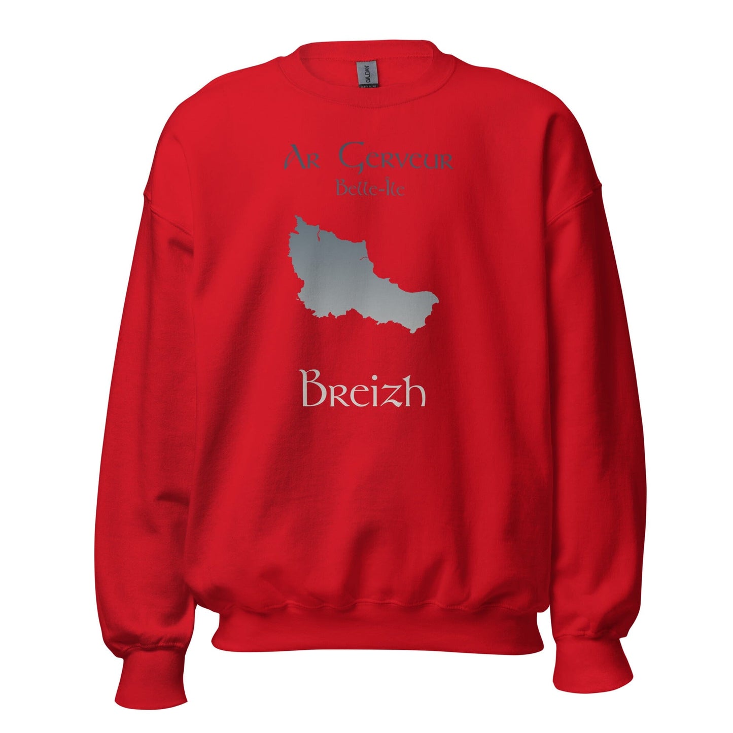 Sweatshirt Unisexe à Col Rond Ar Gerveur Belle-île sweat-shirt Bevet Breizh Rouge S