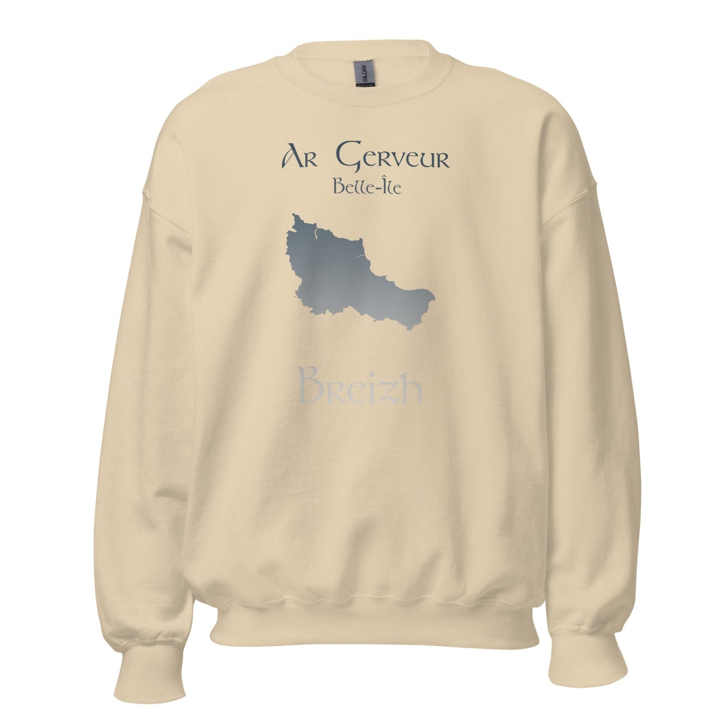 Sweatshirt Unisexe à Col Rond Ar Gerveur Belle-île sweat-shirt Bevet Breizh Sable S