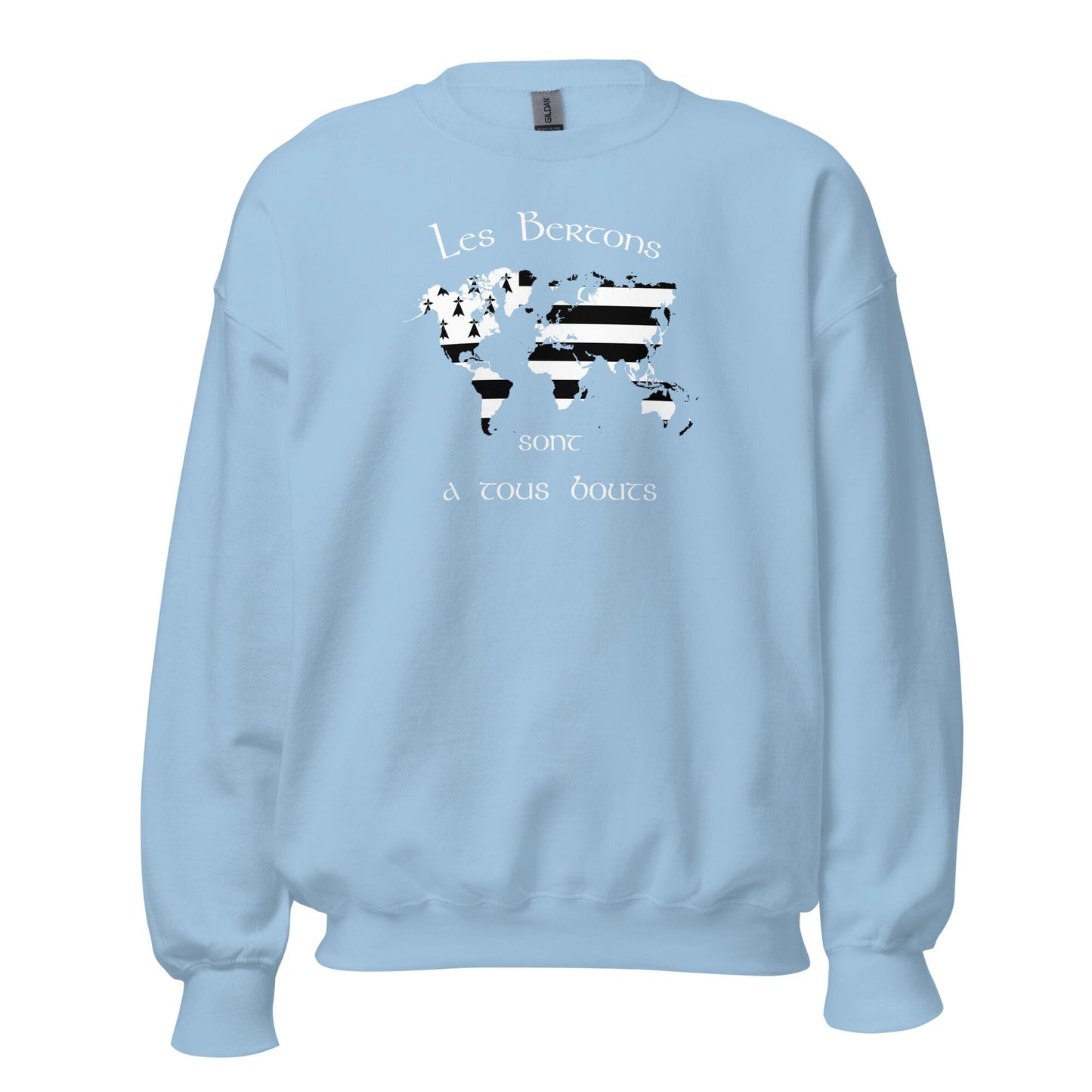 Sweatshirt Unisexe à Col Rond les Bertons sont a tous bouts sweat-shirt Bevet Breizh Bleu Clair S